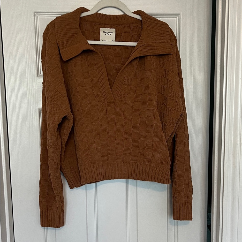 Abercrombie and Fitch V-Neck Sweater in Rich Brown